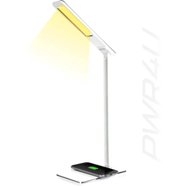 PWR4U Bureaulamp met wireless smartphone charger - LED - wit - Duurzaam