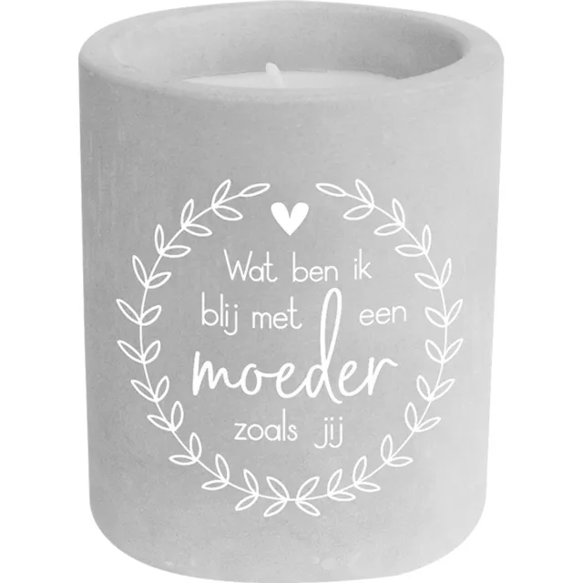 Paper dreams Kaarsje Moeder - 6,5x6,5x8 cm - Cement