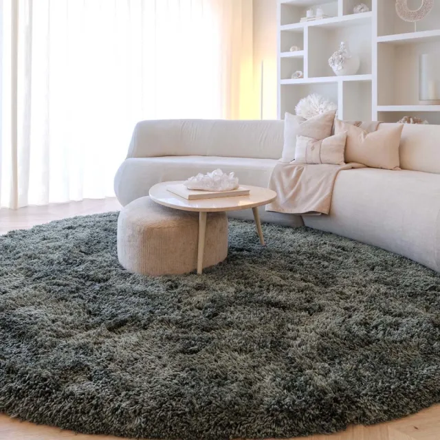 Nordic Weavers Shaggy vloerkleed rond - Sveve mosgroen 250