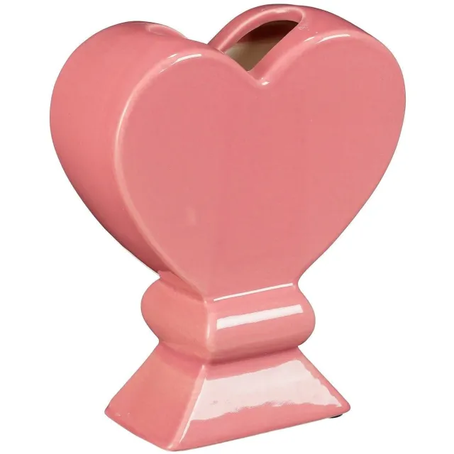 Mica Decorations keramieken vaas 15x3x18 cm - roze