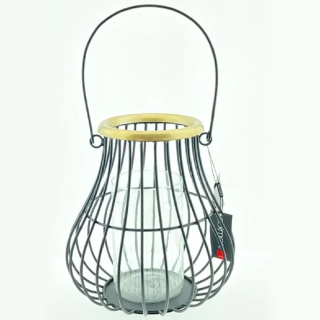 Colmore by Diga Colmore Windlicht – Lantaarn van IJzer – Zwart met Goud – incl. Glazen Huls – 30 cm