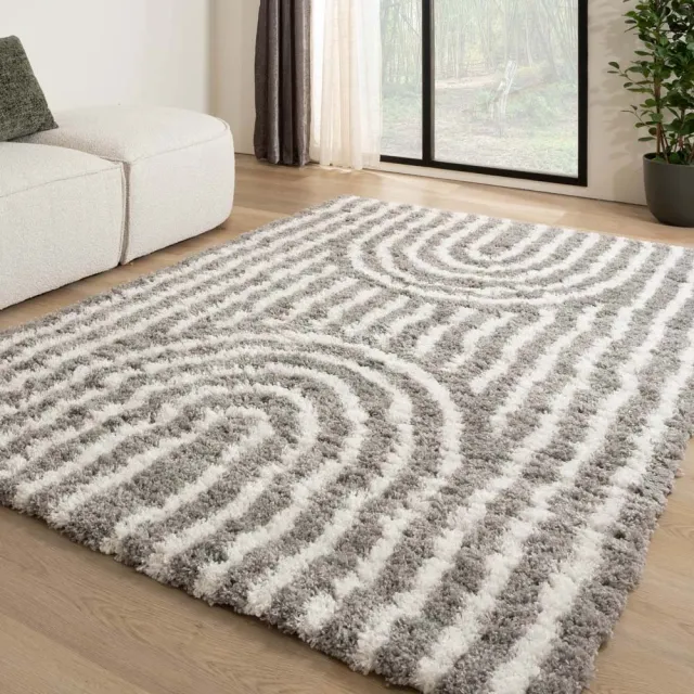 Tapeso Scandinavisch vloerkleed - Cozy Arch lichtgrijs 240x340