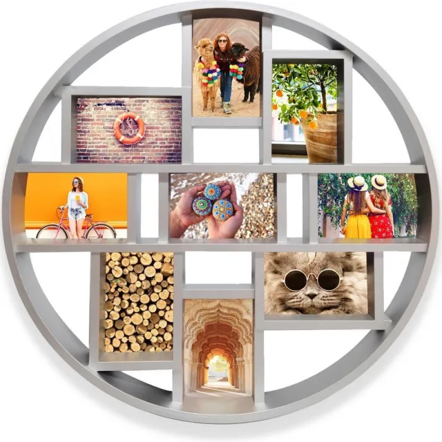 Henzo Fotolijst - Henzo - Discus Gallery - Collagelijst voor 9 foto's - Fotomaat 10x15 cm - Zilver