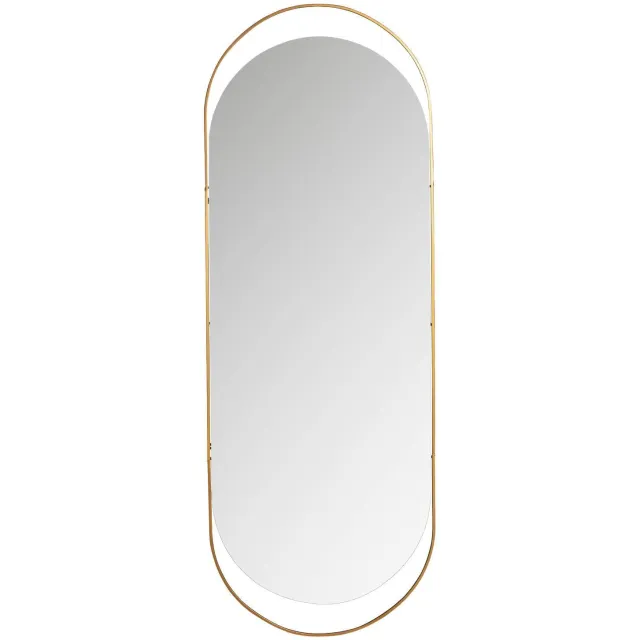WOOOD Sanou Passpiegel Ovaal XL - Ijzer - Antique Brass - 168x60x1