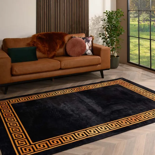 TrueWeave Wasbaar vloerkleed - Alessia zwart/goud 140x200
