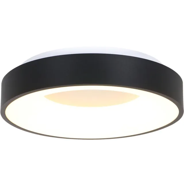 Steinhauer Plafonnière Steinhauer Ringlede Ø48cm Zwart, Modern, Kunststof en Metaal, Binnenverlichting Wit / Zwart