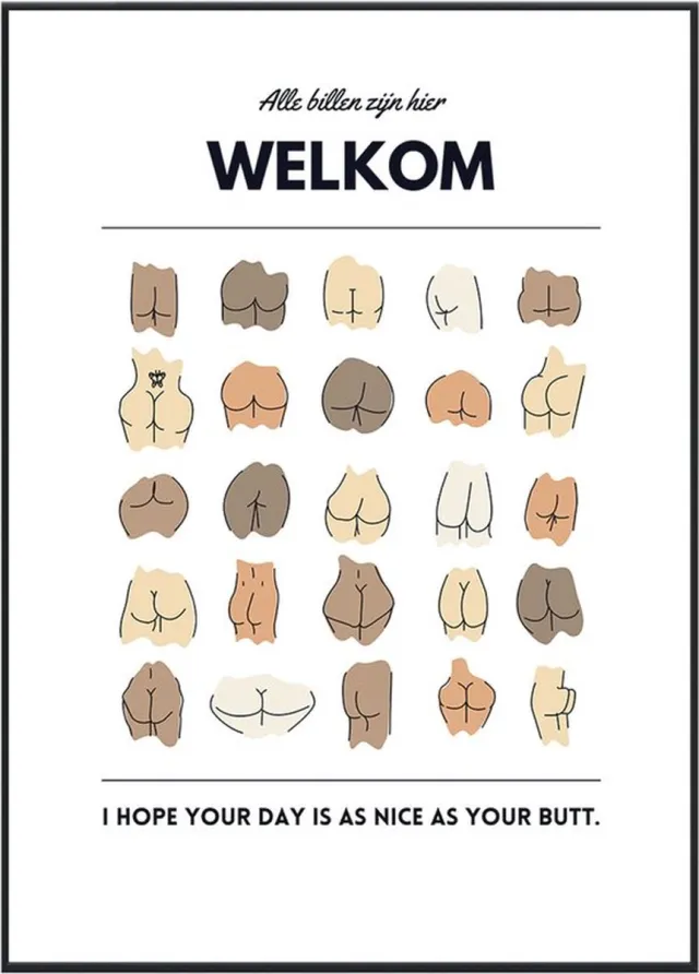 No Filter WC Posters - 50x70 cm - Alle billen zijn hier welkom - Toilet quote divers