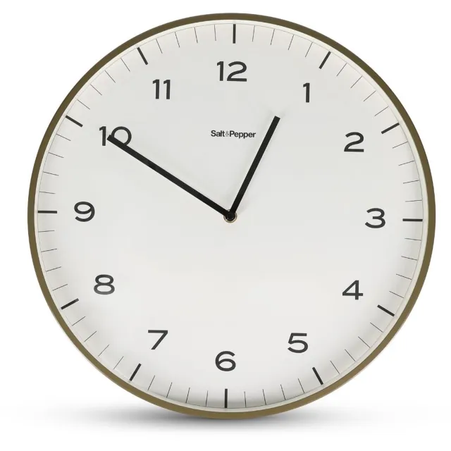 Fameilleur wandklok 40,5x5cm lijnen groen Pulse - metalen moderne decoratieve klok, voor woonkamer, keuken en kantoor, woondecoratie voor modern interieur, mooi als cadeau