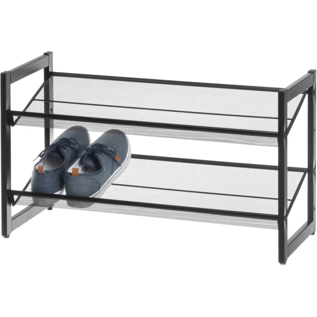 4Living Metalen schoenenrek MIMMI, 2 niveaus, 74 cm Zwart