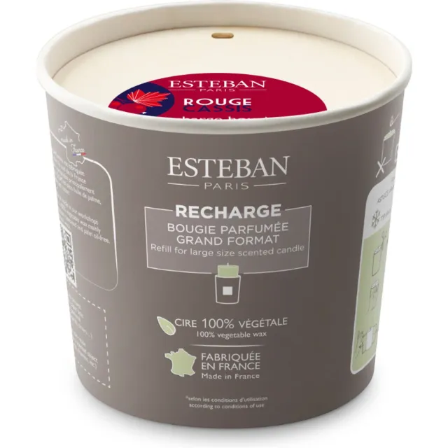 Esteban Classic Rouge Cassis Navulling Geurkaars 450gr Wit