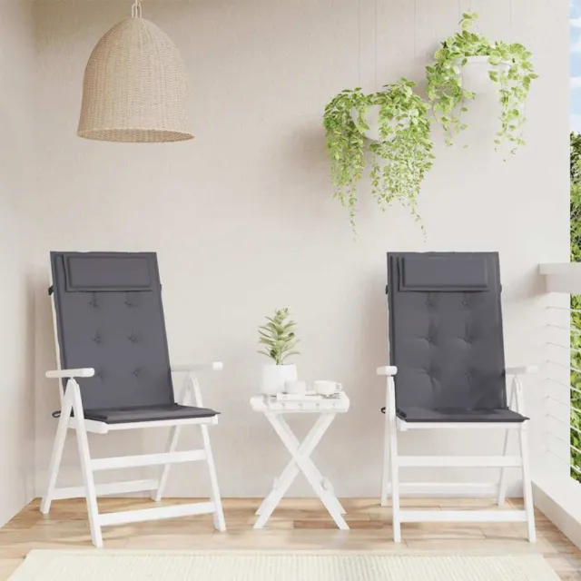 vidaXL Stoelkussens 2 st hoge rug oxford stof antracietkleurig Anthraciet