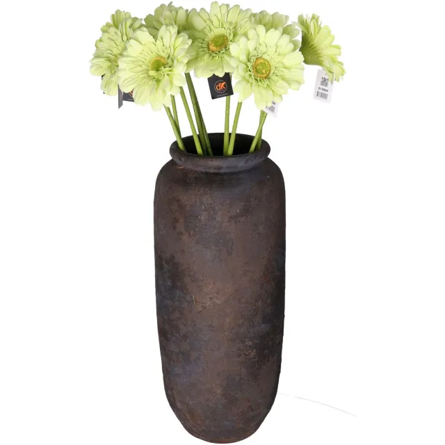 DK design Kunstbloemen boeket Gerbera - 10x - 72cm - lichtgroen - Real Touch - kunst zijdebloemen