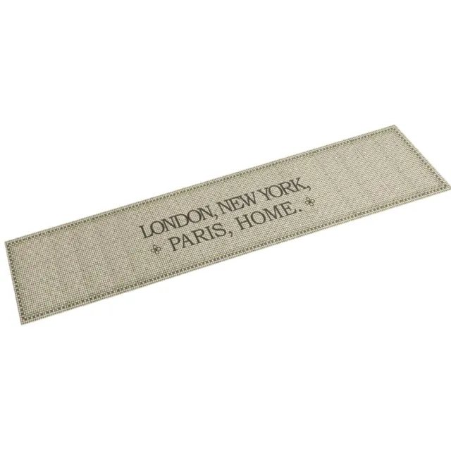 vidaXL Keukenmat wasbaar Home-tekst 60x300 cm fluweel Taupe