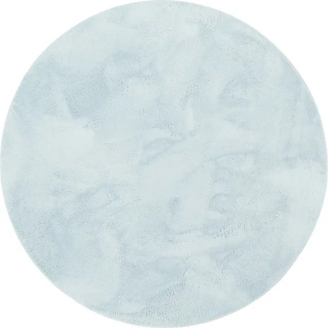 Pergamon Luxus Super Soft Feel Vloerkleed Pearl rond lichtblauw