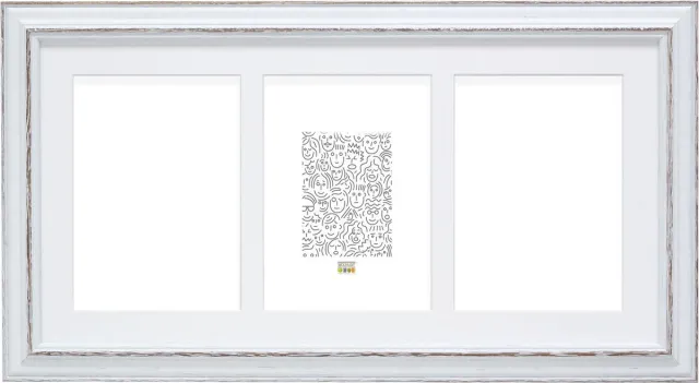 Deknudt Frames fotolijst S221H3 P3 - wit met accent - 3 foto's 10x15
