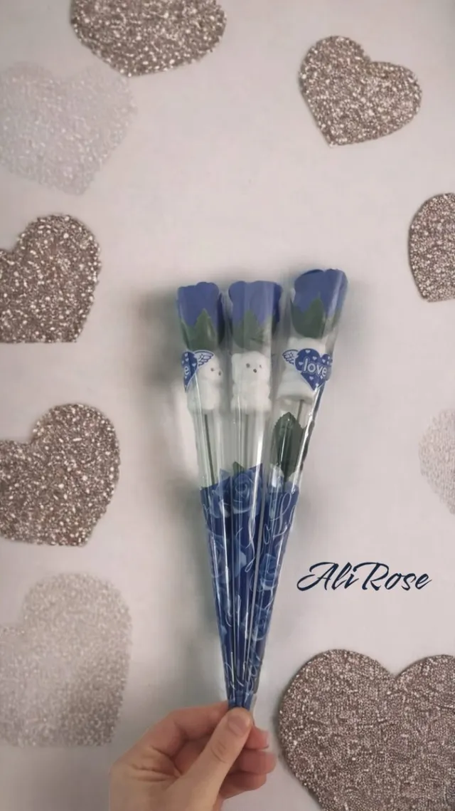 AliRose Zeep Roos - Betoverend BLAUW / BLUE - 5 Stuks - Romantische Cadeau - Kado - Liefde - Love - Amor - Feestdagen - Moederdag - Kerst - Valentijn - Partner - Natuurlijke Zeep Boeket - Bruiloft