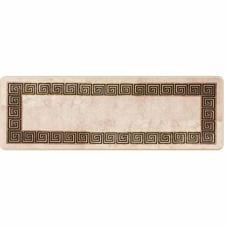 vidaXL Vloerkleedloper MARSA Beige en zwart 50 x 150 cm