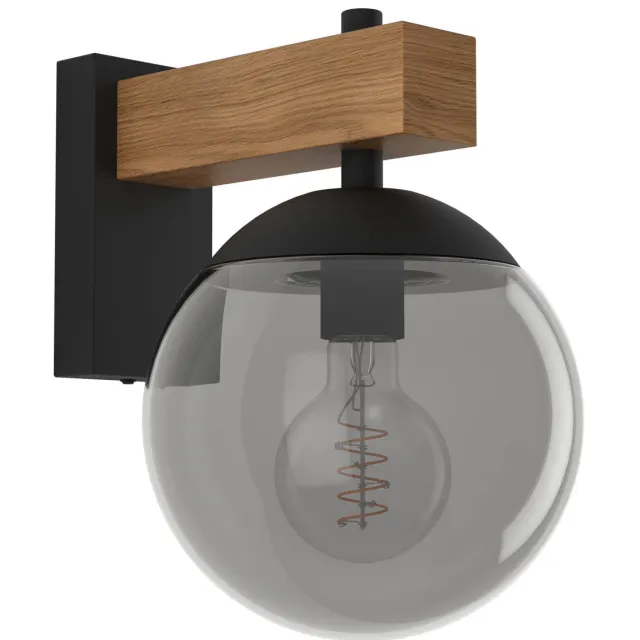 EGLO wandlamp buiten Bufalata - zwart Zwart, Bruin, Smoke