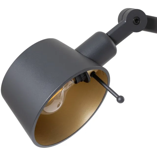 Lucande bureaulamp - 1licht - metaal - H: 93.5 cm - E27 - zwart, goud