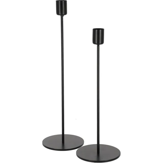 JENS Living Kandelaar finn - Set van 2 - Metaal - Zwart