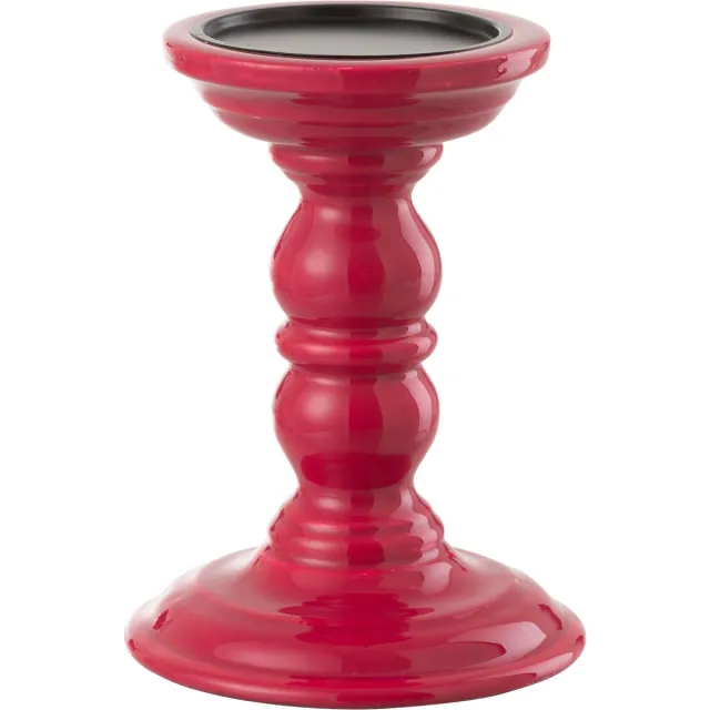 J-Line kandelaar Halter - hout - fuschia Roze