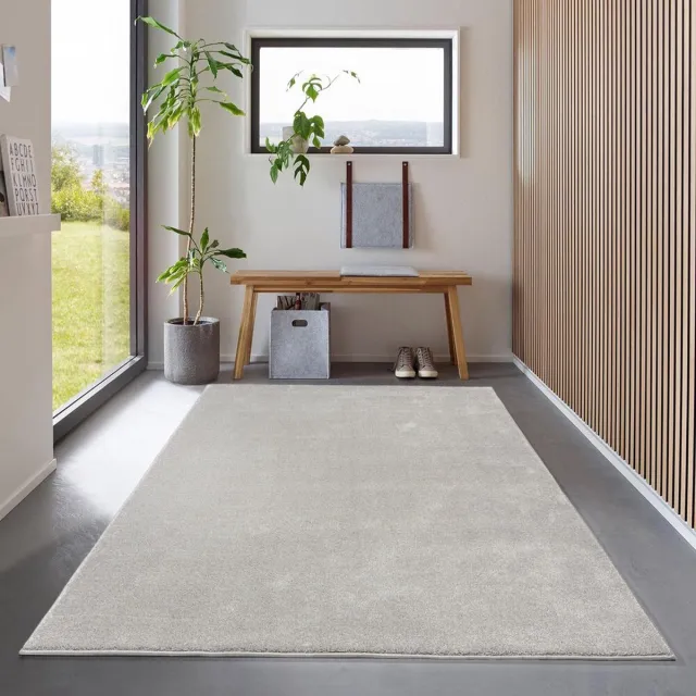 flycarpets Ravenna Effen Vloerkleed Grijs - Tapijt voor Woonkamer - Laagpolig - 120x170 cm