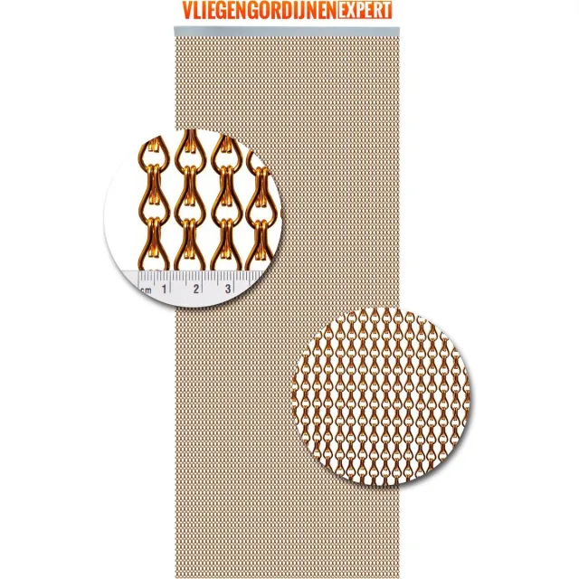 Vliegengordijnenexpert® Vliegengordijnenexpert - Vliegengordijn aluminium ketting- 90x210 cm - oranje