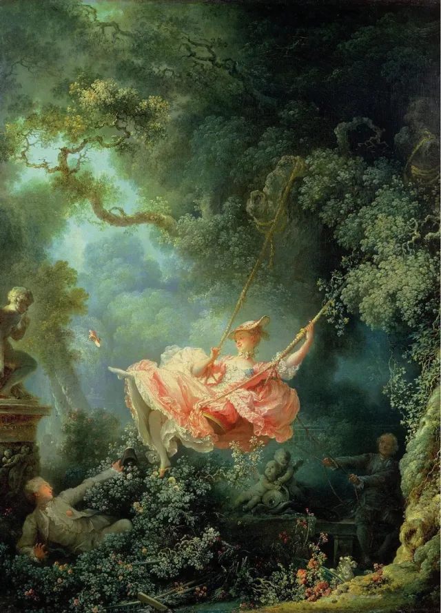 Esque Poster De Schommel - Jean-Honoré Fragonard - Large 70x50 - Kunst - Rococo losse poster