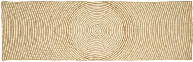 vidaXL Gebied - Tapijt - Natuurlijk - en - Wit - 80 - x - 200 - cm - Jute Natuurlijk en Wit