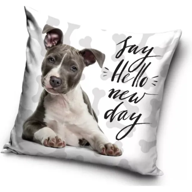 Carbotex Hond - Say Hello New Day - Sierkussenhoes - 40 x 40 cm multi