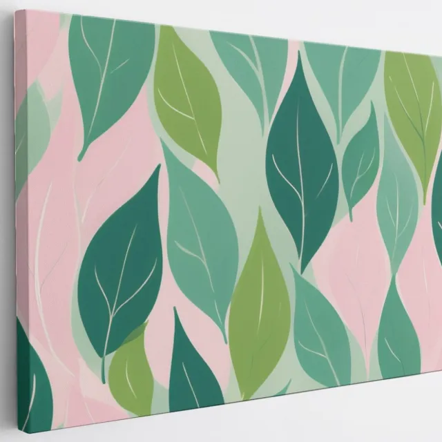 Saammp Canvas Schilderij - Planten - Roze - Abstract - 120x80 - Foto op canvas - Wanddecoratie - Muurdecoratie Woonkamer - Slaapkamer decoratie - Canvas Print Multicolor