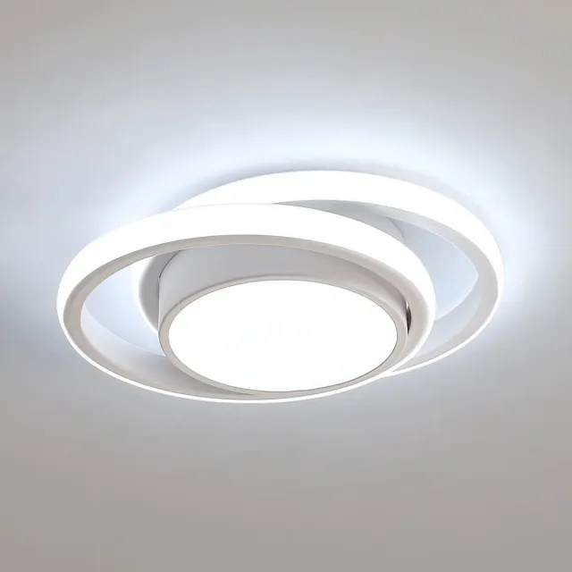 Haobosic Dubbele cirkel aluminium LED plafondlamp - wit, 36W, 6500K wit licht