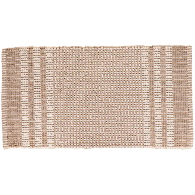 Tendance Tokyo-badmat van microvezel en katoen met chenille-look, 45 x 90 cm, naturel beige Multicolore