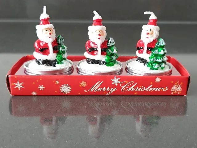 SUNMOOL Kerst Kaars - Kerstman - 3 Stuks