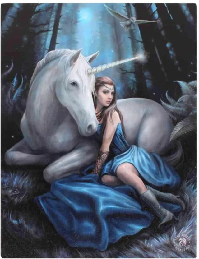 Anne Stokes Blue Moon canvas schilderij multi