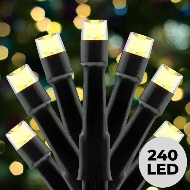 Lomera Kerstboomverlichting - Kerstverlichting - Kerstlampjes Buiten - 240 LED Lampjes - Warm Wit Licht - Lichtsnoer 18 Meter - Lichtfuncties met Geheugen - Timer Functie - Ip44 - Binnen en Buiten Gebruik - 8 Lichtfuncties