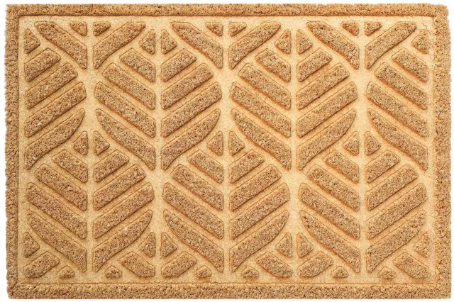 Douceur d intérieur Douceur d'intérieur - Kokosdeurmat PALMETTE met bladmotief, 40 x 60 cm Bruin