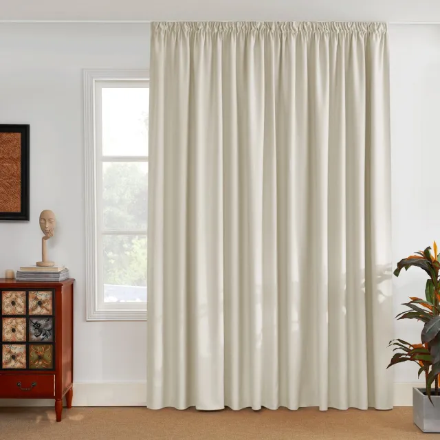Nicetown Kant en klaar Gordijn - Met Plooiband - Verduisterend - 200x245 cm - Lichtbeige - 1 Stuk