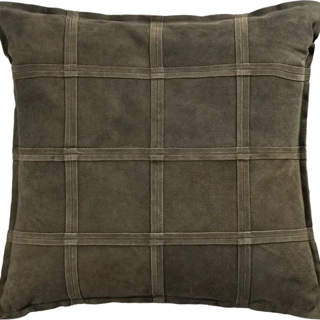 PTMD COLLECTION PTMD Sierkussen Cobie - 60x8x60 cm - Suede - Groen