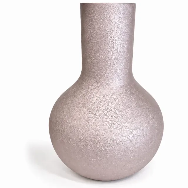 Terroso Kaja - Handgemaakte Glazen Vaas - Bloemenvaas - Beige - Interieur Woondecoratie - 35 cm Hoog