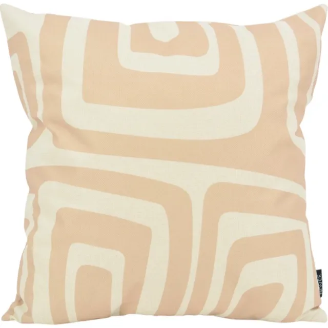 NOVÉE Abstract Square Kussenhoes | Outdoor / Buiten Collectie | 45 x 45 cm | Katoen/Polyester creme-beige