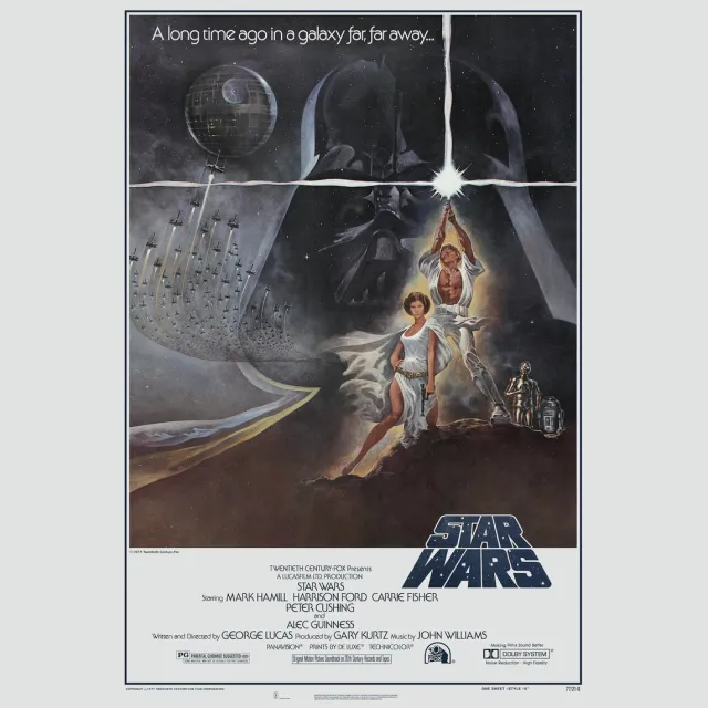 karo-art Poster- Star Wars - A long time ago in a galaxy far far away, Originele Filmposter, Premium Print, Professioneel Fotopapier Multikleur