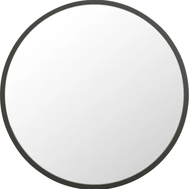 J-Line spiegel Rond - metaal - zwart - large - Ø 80 cm