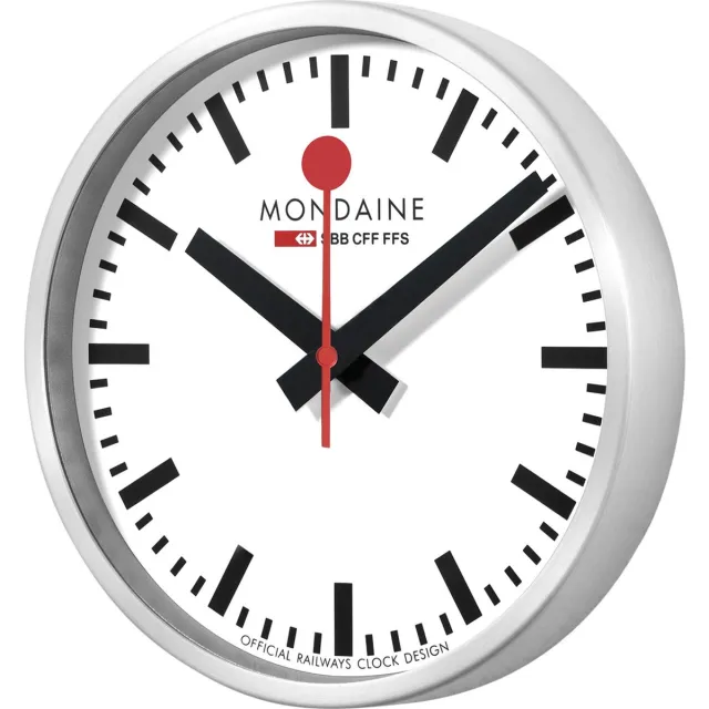 Mondaine Stop2go Wifi Stationsklok MSM.25S11 Wandklok Diameter 25cm wit