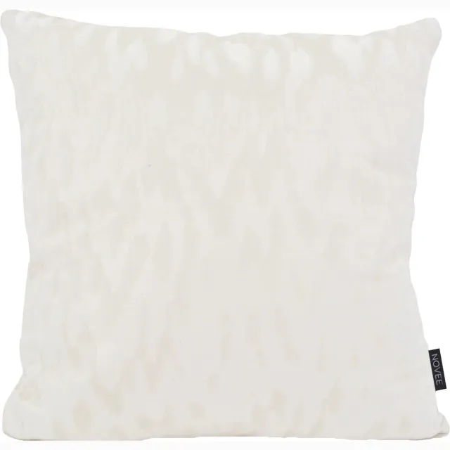 NOVÉE Velvet Stain Crème/Wit Kussenhoes | Velvet / Polyester | 45 x 45 cm