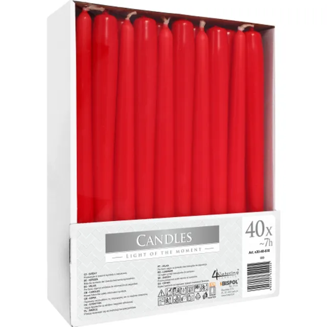 Joy of Balance Dinerkaarsen - Rood - 40 stuks - 7 Branduren