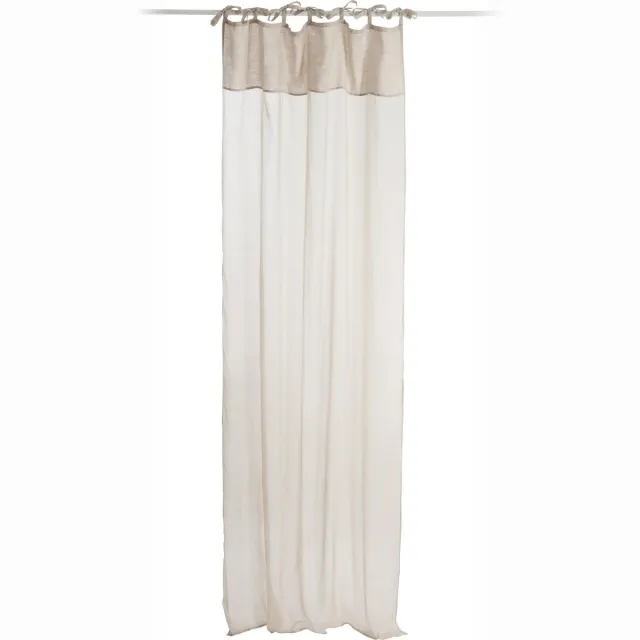 J-Line Gordijn Katoen Voile Linnen Beige