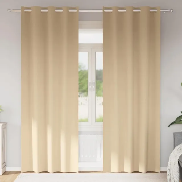 vidaXL Zwart-out Gordijnen met Ringen 2 st Crèmekleurig 260 x 140 cm