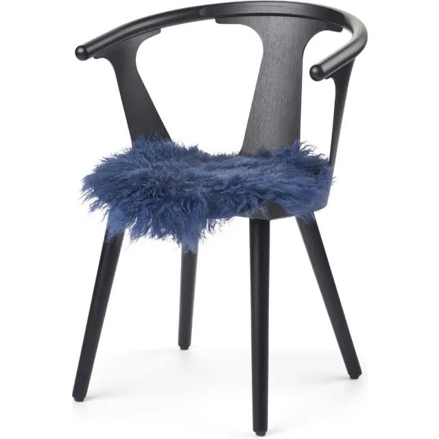 Sheepskin House Curly Schapenvacht Stoel Cover D38 cm Navy