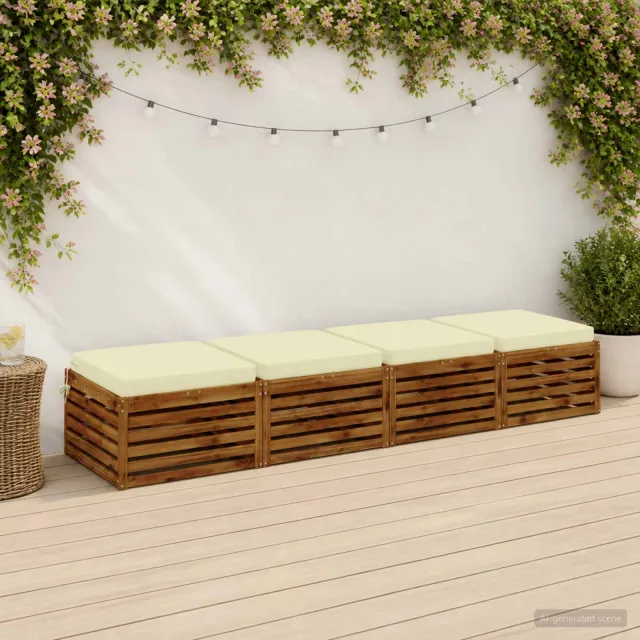 vidaXL Zitkussens SOEST 4 st 100% Polyester Crèmekleurig